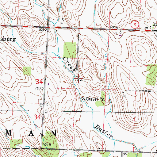 Topographic Map of Steger Farm, WI