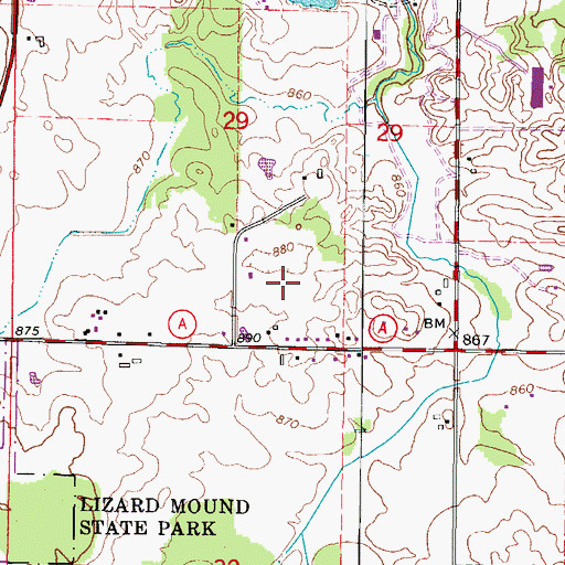 Topographic Map of Dream Farm, WI