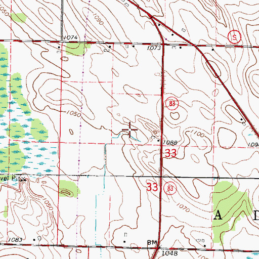 Topographic Map of Goeller Family Farms, WI