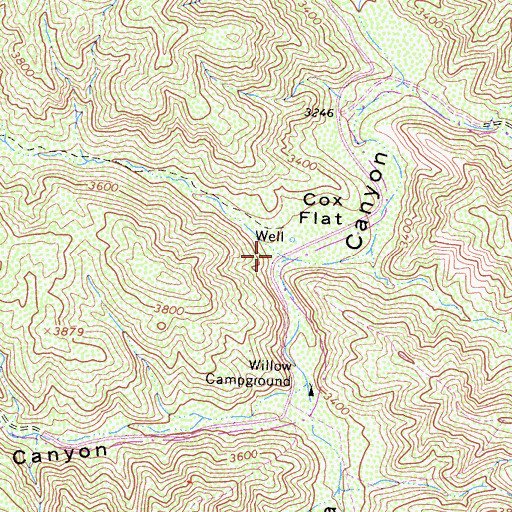 Topographic Map of Cox Canyon, CA