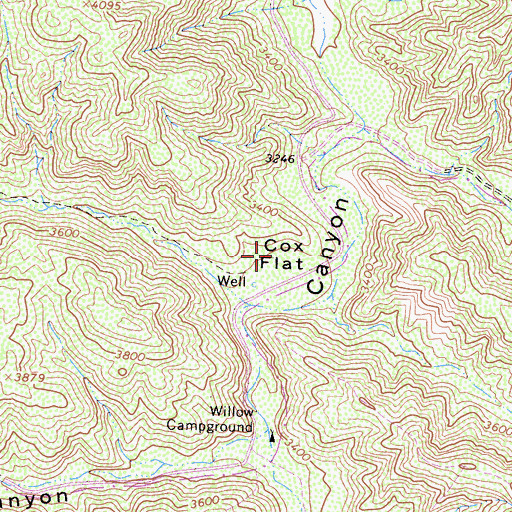 Topographic Map of Cox Flat, CA