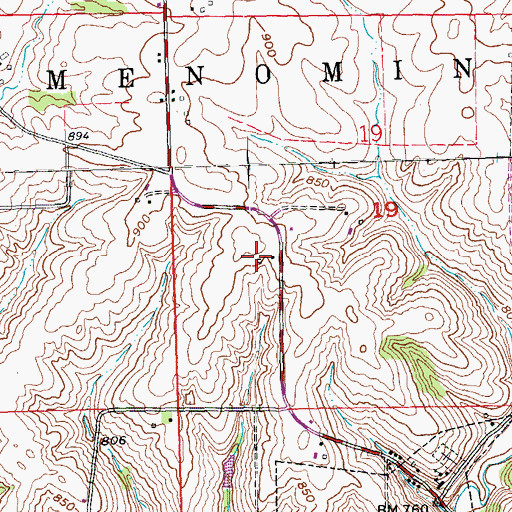 Topographic Map of Berning Acres, IL