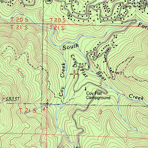 Topographic Map of Coy Flat, CA