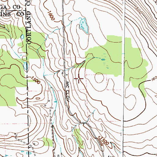 Topographic Map of McCloy Farm, NY