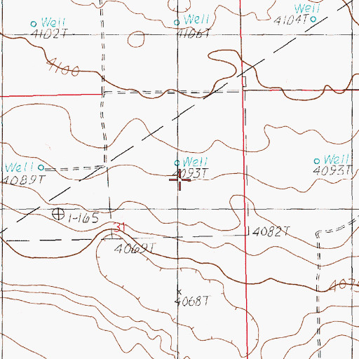 Topographic Map of Four Way Dairy, NM