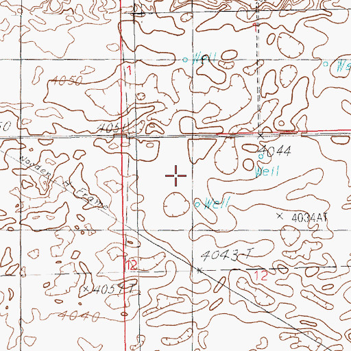 Topographic Map of Crosswinds Dairy, NM