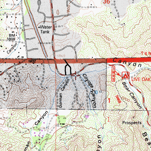 Topographic Map of Coyote Canyon, CA