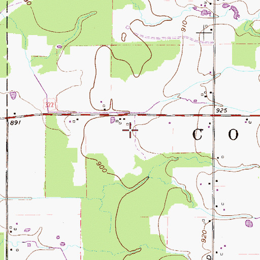 Topographic Map of Benton Farms, OH
