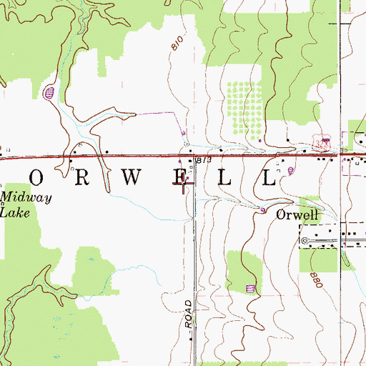 Topographic Map of Buckeye Farms, OH