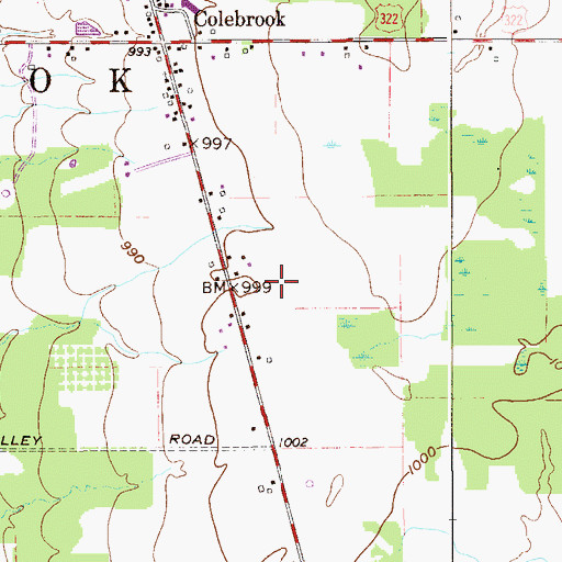 Topographic Map of Mate's Farms, OH