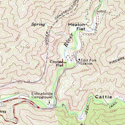 Topographic Map of Coyote Flat, CA