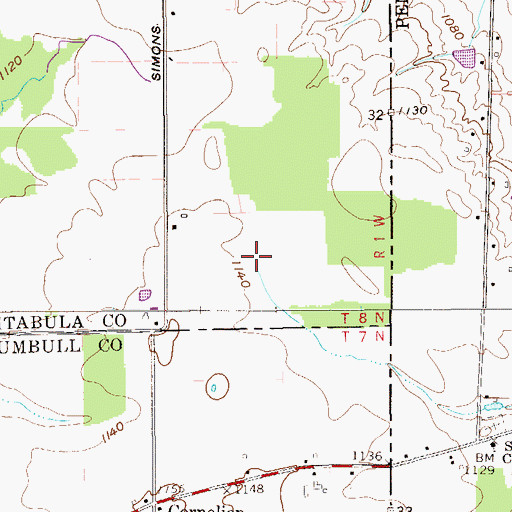Topographic Map of Windhorse Farm, OH