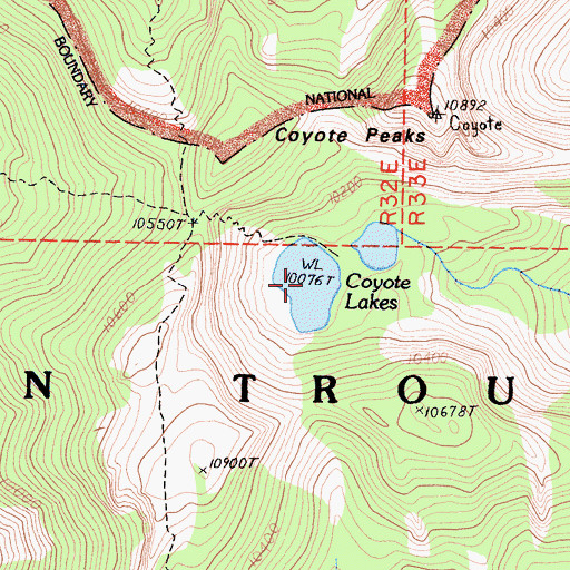 Topographic Map of Coyote Lakes, CA