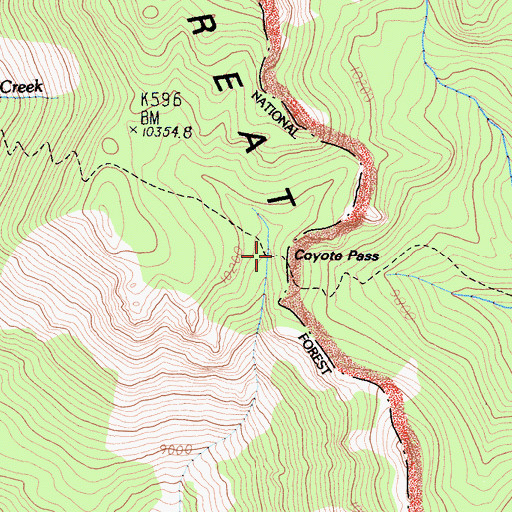 Topographic Map of Coyote Pass, CA
