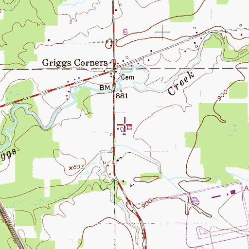 Topographic Map of Hidden Creek Dairy Farm, OH
