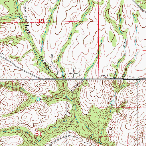 Topographic Map of Union View Cemetery, OK