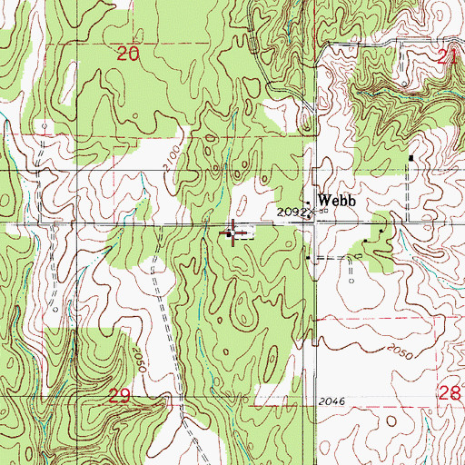 Topographic Map of Webb Cemetery, OK