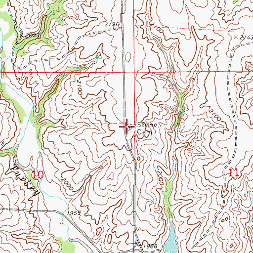 Topographic Map of Stone Cemetery, OK
