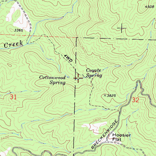 Topographic Map of Coyote Spring, CA