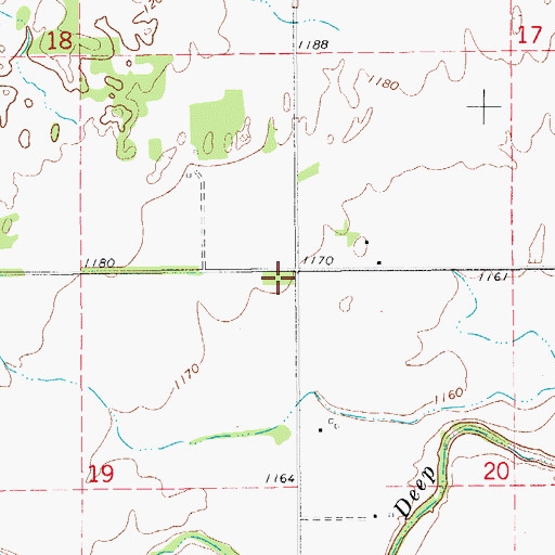 Topographic Map of Americus Cemetery, OK