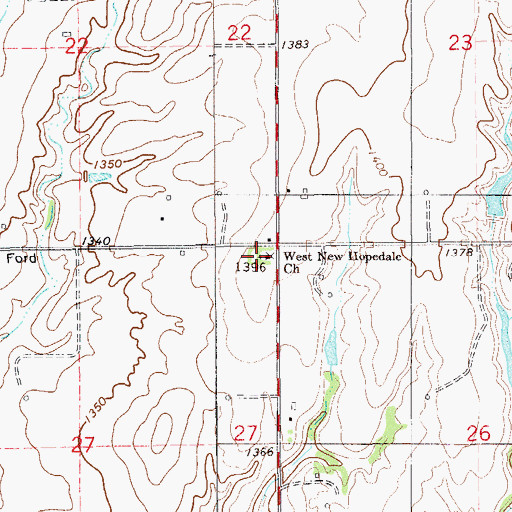 Topographic Map of West New Hopedale Cemetery, OK