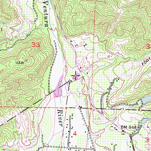 Topographic Map of Cozy Dell Canyon, CA