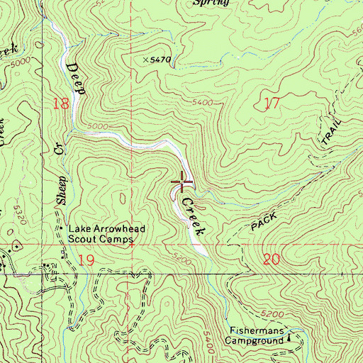Topographic Map of Crab Creek, CA