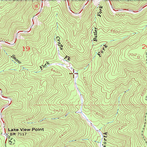 Topographic Map of Crafts Fork, CA
