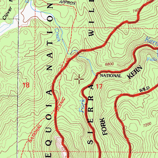 Topographic Map of Crag Creek, CA