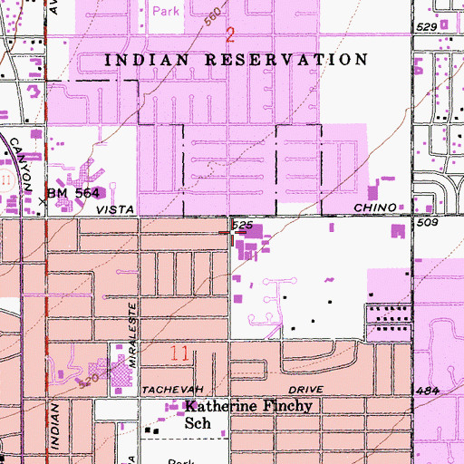 Topographic Map of Cree Junior High School, CA