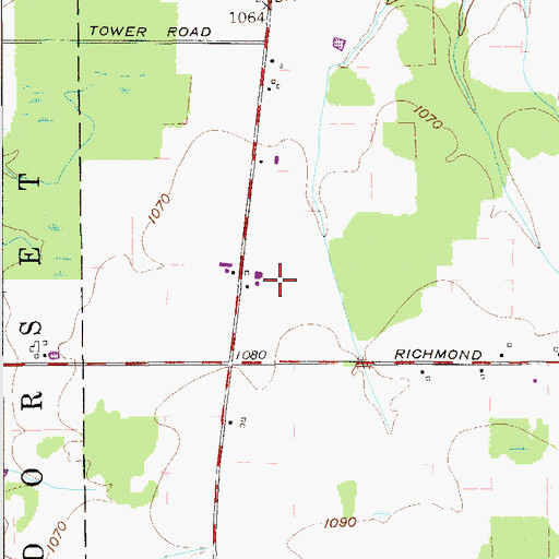 Topographic Map of Sharpe Farm, OH