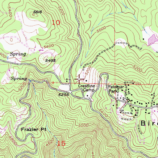 Topographic Map of Crestline Camp, CA