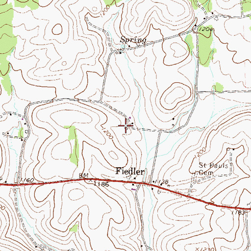 Topographic Map of Willowby Farm, PA