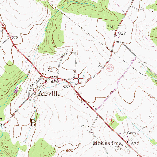 Topographic Map of Hickorymey Farms, PA