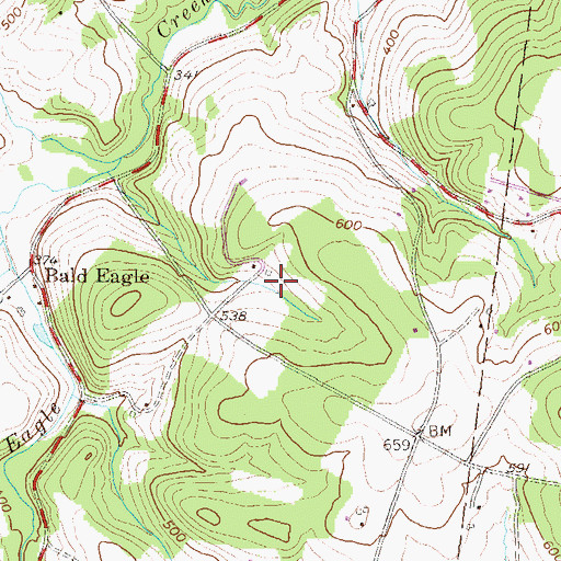 Topographic Map of Clarkford Farms, PA