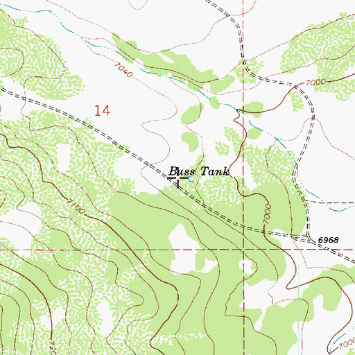 Topographic Map of Buss Tank, AZ