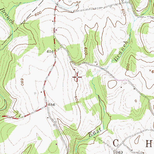 Topographic Map of Twin Good Farms, PA