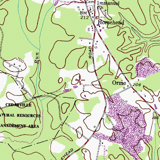 Topographic Map of Good Fortune Farm, MD