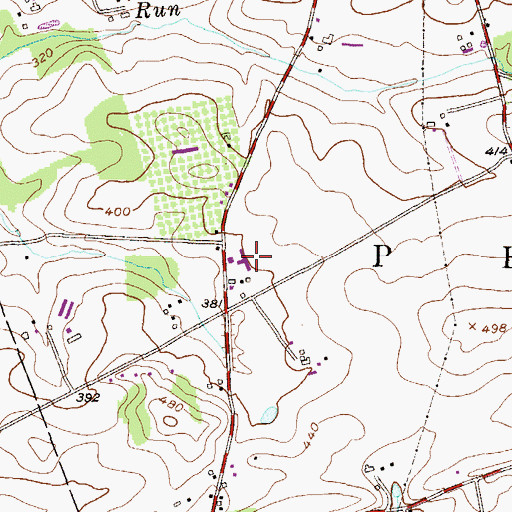 Topographic Map of Pine View Dairy, PA