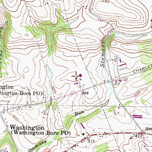 Topographic Map of Rohrer Dairy Farm, PA