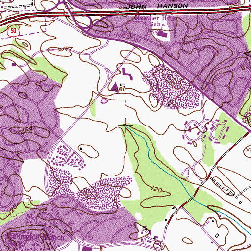 Topographic Map of Bowie Town Center, MD