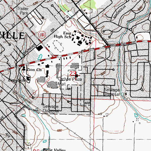 Topographic Map of Belleville First Assembly of God, IL