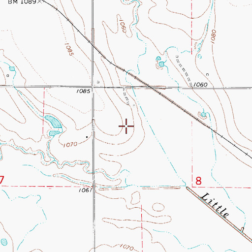 Topographic Map of Amyx Cemetery, OK