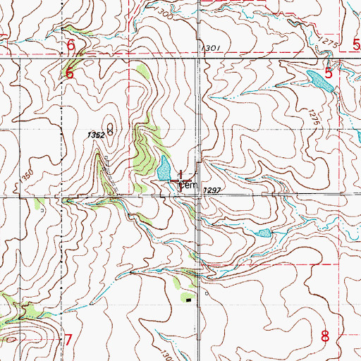 Topographic Map of Manitou Cemetery, OK