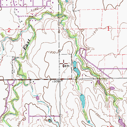 Topographic Map of Fairview Cemetery, OK