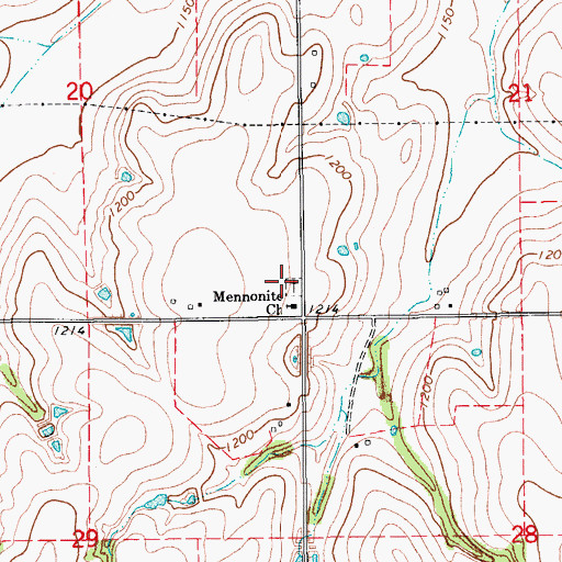 Topographic Map of Plainview Cemetery, OK