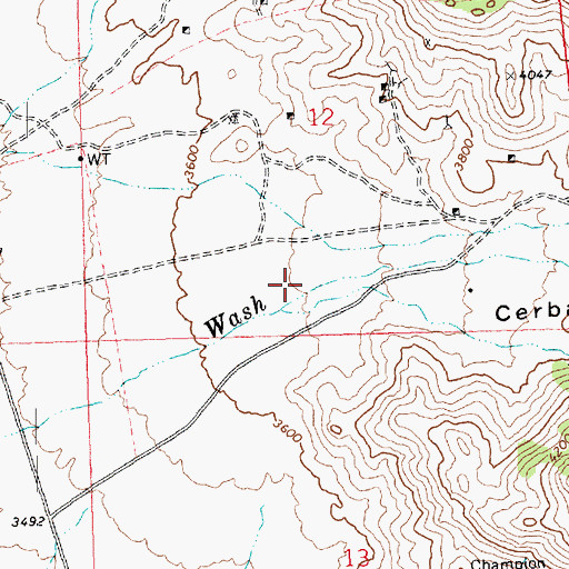 Topographic Map of Cerbat Canyon, AZ