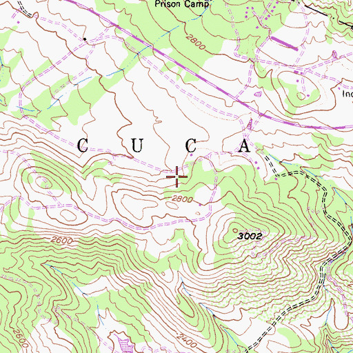 Topographic Map of Cuca, CA