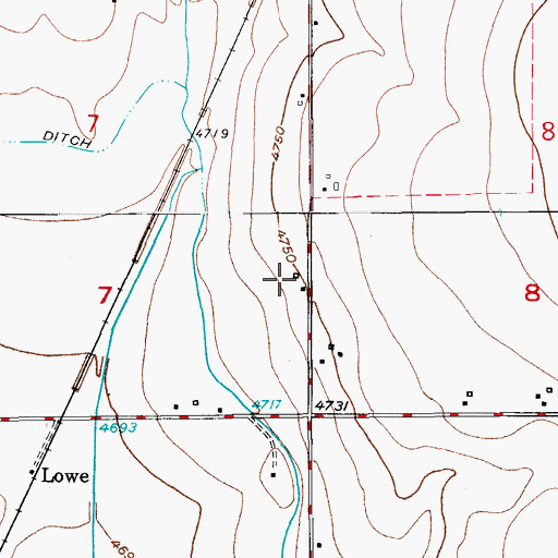Topographic Map of Galeton Dairy, CO