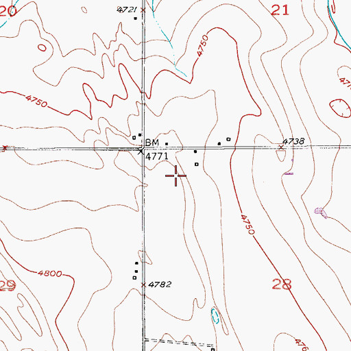 Topographic Map of Hanscome Dairy, CO